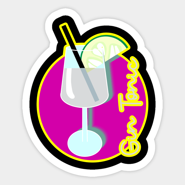 Gin Tonic Cocktail Sticker by Dreadful Scrawl 666